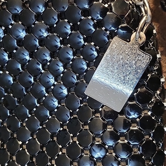 VTG Mid-century WHITING & DAVIS Black Metal Mesh Punk Disco Bag - Picture 9 of 9